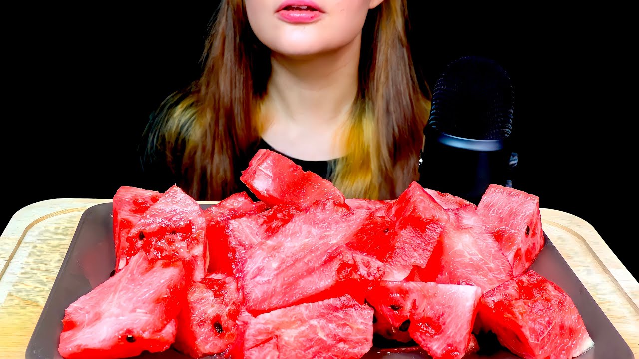 Asmr Watermelon Mukbang Eating Sounds Youtube