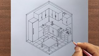 How to Draw an Isometric Kitchen