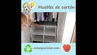 Mueble organizador de CARTÓN / Repisas de Cartón Idea 1 #muebles #carton #crearyreciclar #diy