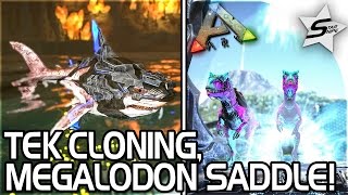 HOW TO CLONE DINOSAURS, ARK Survival Evolved - Tek Turret, Tek Cloning Chamber, Megalodon Tek Saddle