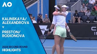 Alexandrova/Kalinskaya v Rodionova/Preston Highlights | Australian Open 2024 Second Round