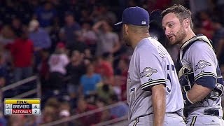 MIL@WSH: K-Rod fans Frandsen to record the save