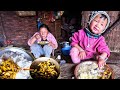 Jina's Simple potato fry recipe || Jina & Jonson eating local Potato fry & rice@pastorallifeofnepal