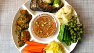 မျှင်ငပိထောင်းအရည် နမ်ဖလစ်ကပိPounding shrimp paste( Thai Style)