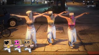 종이봉투단, GTA5에서 답정 기자회견 후 단체사진 찍고 굴러다니는 영상 [GTA5]