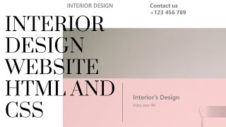 Interior Design Website html and css | Source code