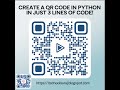 Create a QR Code in Just 3 Lines of Python! 🔥 | Beginner-Friendly Tutorial