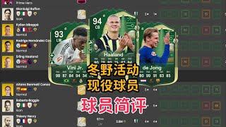 冬野 现役球员 哈兰德 赖斯 汉森 维尼修斯 德容 球员简评【FC25】