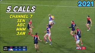 Multi-Call x5 | Cody Weightman's screamer over Max Gawn \u0026 soccer goal | 2021 Round 19 Bulldogs