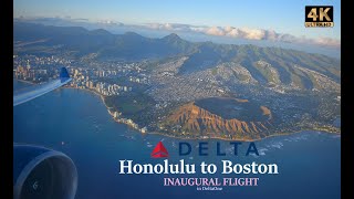 Delta Honolulu to Boston Inaugural in DeltaOne - 4K