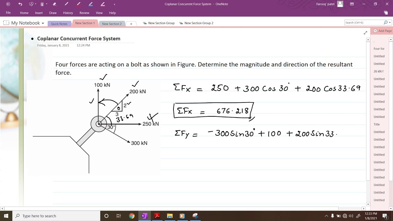 Resultant Of Coplanar Concurrent Force System II Lecture -4 II Module-1 ...