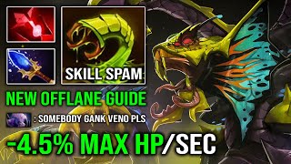 NEW 2023 Offlane Venomancer Guide -4.5% Max HP Per Sec OP Aghanim Plague Ward Spam Dota 2