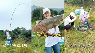 江西的鰱鱅太有勁了，差點把我拉下水 #vlog #fishing