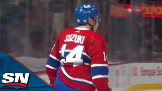 Canadiens' Nick Suzuki Grabs Pass Off Glass to Score Beautiful Breakaway Goal vs. Capitals