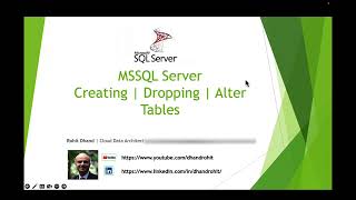 MSSQL | Create Alter Drop Tables in SQL Server
