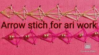 ari work type 1Arrow stitch practice for Beginner's #class 29 in Kannada