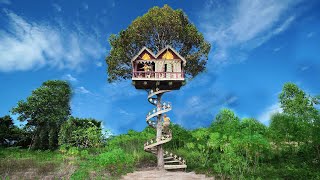 Survival Girl Living Alone 100 Days Building A Modern Luxury Treehouse Billionaire Dream to Live