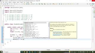 Student's Grade Calculation with total marks & average in Java