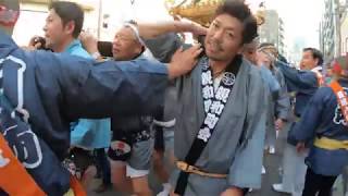 令和元年  　田端八幡神社（ 大祭 ）本社神輿 六年に一度渡御です　迫力満点です　「生」。