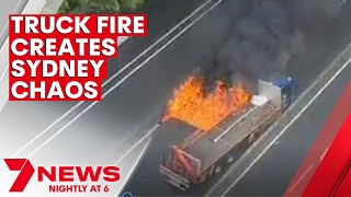 Truck fire in Moore Park creates massive traffic jam across Sydney | 7NEWS