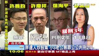 【TVBS】胖達人炒股案　小S老公無罪、公公判刑2年