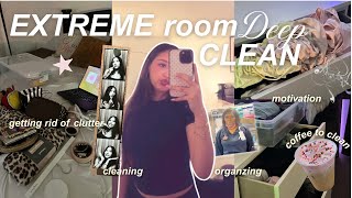 EXTREME ROOM DEEP CLEAN | cleaning, restocking, & organizing my VERY MESSY room!
