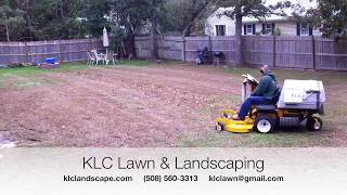 KLC Lawn \u0026 Landscaping Leaf Clean up Falmouth Mass Walker Mower Leaves