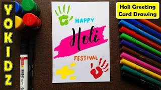 Holi Greeting Card Drawing