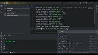 How to create a marksheet program in python