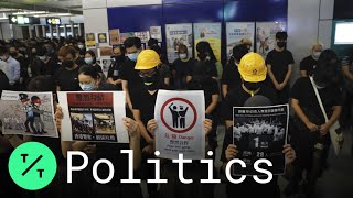 Hong Kong Protesters Hold Sit-In to Mark Brutal Mob Attack by Masked Assailants