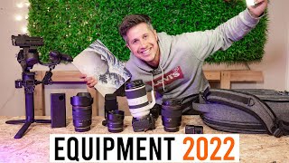 My camera equipment 2022 | lenses, light, bags, flashes etc