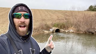 Fishing a TINY SPILLWAY and THE LAKE Above It