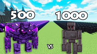 500 Ender Golems Vs 1000 Netherite Golems | Minecraft