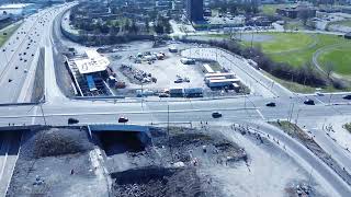 Pinecrest - highway 417 Queensway terrace north phase 2 LRT construction progress March 2023