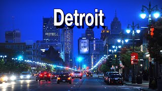 Downtown Detroit Michigan NIGHT RAIN Walk | UHD 5k | Lofi RAIN WALK Detroit