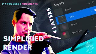 🎯 🇬🇧 4 LAYERS to render your Illustrations | Digital illustration | PROCREATE