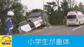 南幌町で乗用車が路外に…５人が病院搬送　うち小学生の男の子が意識不明