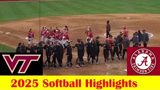 #17 Virginia Tech vs #21 Alabama Softball Game Highlights 2 23 2025