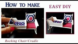 How to make a dollhouse rocking chair/DIY Miniature rocking chair cradle