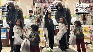 Kanye West reunites with his kids in Japan as Kim Kardashian and family deal with LA wildfires