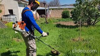 Corta hierba/pasto en menos de dos minutos. Cómo usar la desbrozadora/desmalezadora.