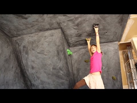 Girl Builds a Garage Climbing Wall Girl Builds a Garage Climbing Wall