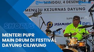 Momen Menteri PUPR Basuki Unjuk Gigi Main Drum di Festival Dayung Ciliwung