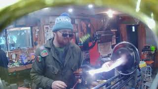 glassblowing on the lathe