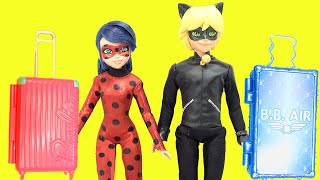 Miraculous Ladybug and Cat Noir Dolls Packing Suitcase for Vacation to Shanghai