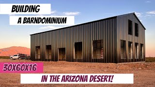 Our $51k black barndominium shell! Off grid  homestead in the desert!