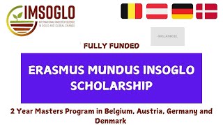 ERASMUS MUNDUS IMSOGLO scholarship | Fully funded Masters scholarship to Europe