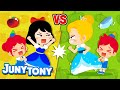 Snow White vs. Cinderella | ❤️What Is Your Favorite Fairy Tale?💙| Princess Songs for Kids | JunyTony