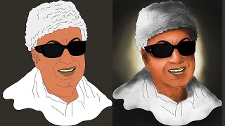 How to Draw Makkal Thilagam Dr.MGR | Time laps