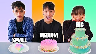 SMALL vs MEDIUM vs BIG Food Challenge! | Lucas and Marcus